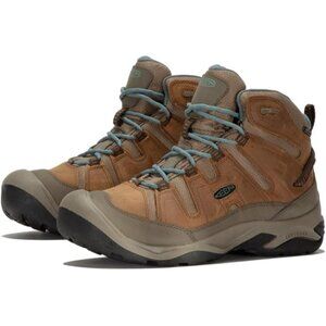 KEEN Women's, Circadia Mid Waterproof Hiking Boot Toasted Coconut North Atlantic